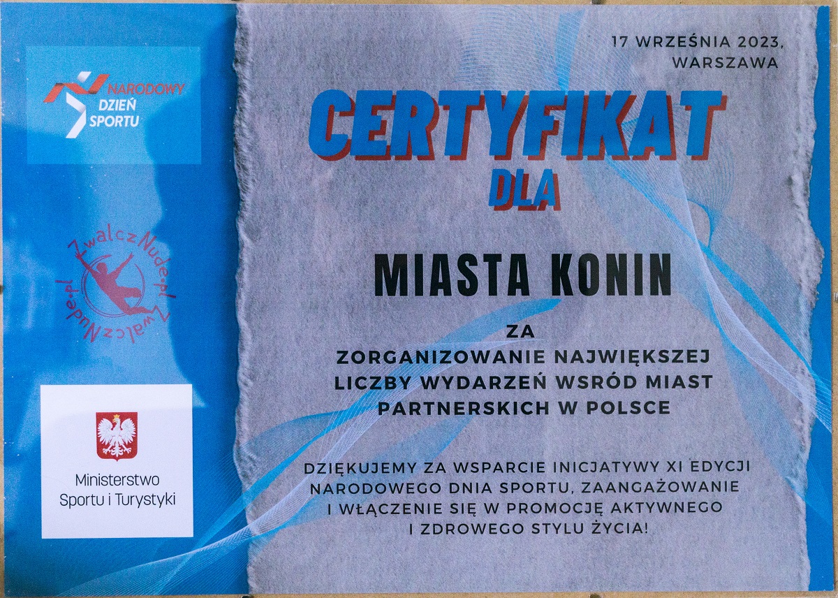 Certyfikat dla Konina